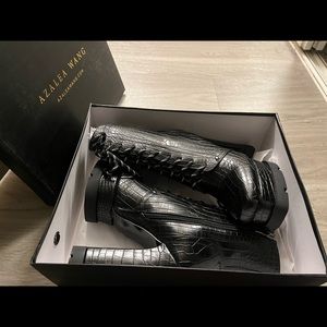 Black Lace up bootie Azalea Wang